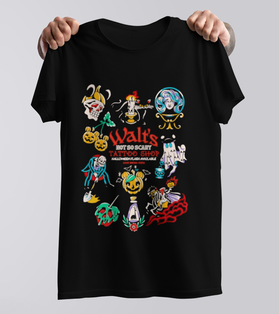 Walt's Not So Scary Tattoo Shop Halloween Flash Lake Buena Vista T-Shirt