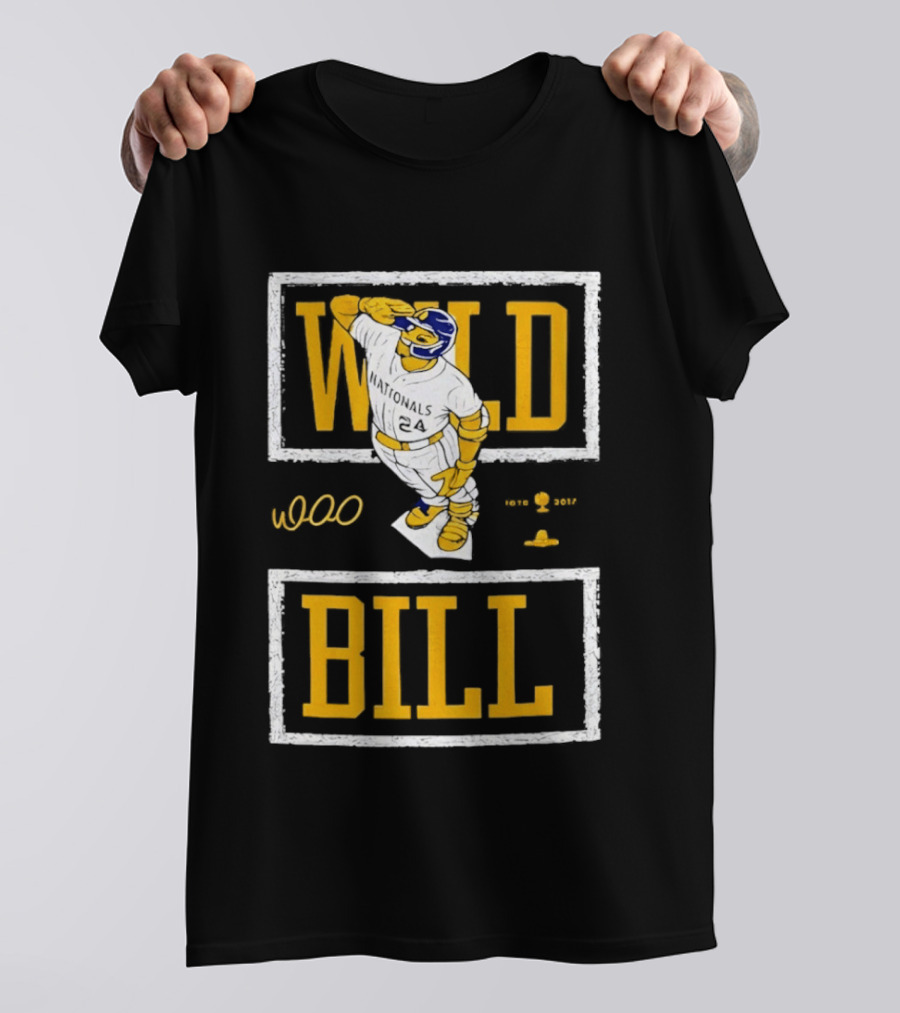 Wild Bill Nationals No 24 Baseball Player Batting Pose T-Shirt