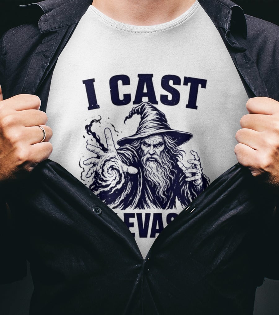 I Cast Tax Evasion Wizard Fantasy Magic Meme T-Shirt
