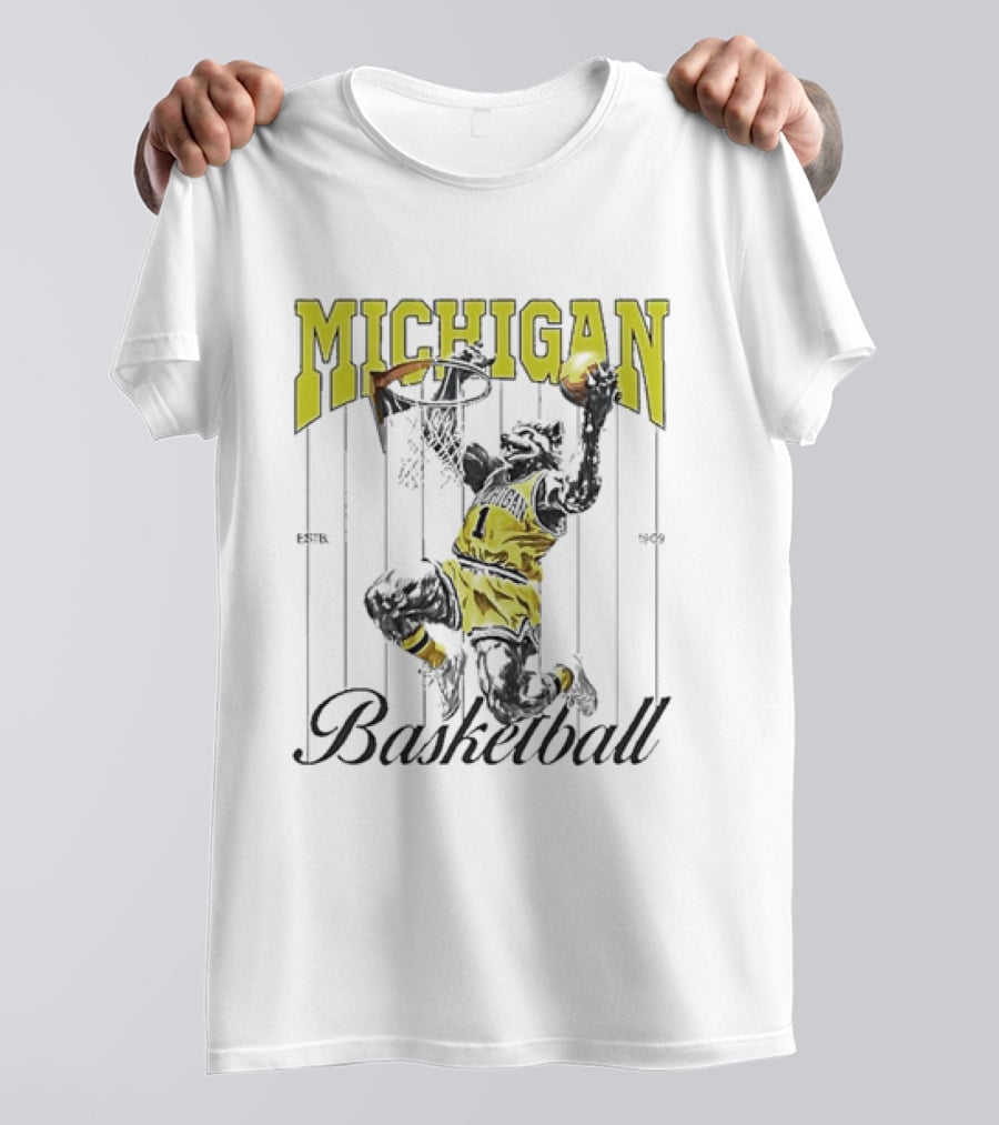 Wolverine Michigan Basketball Slam Dunk T-Shirt