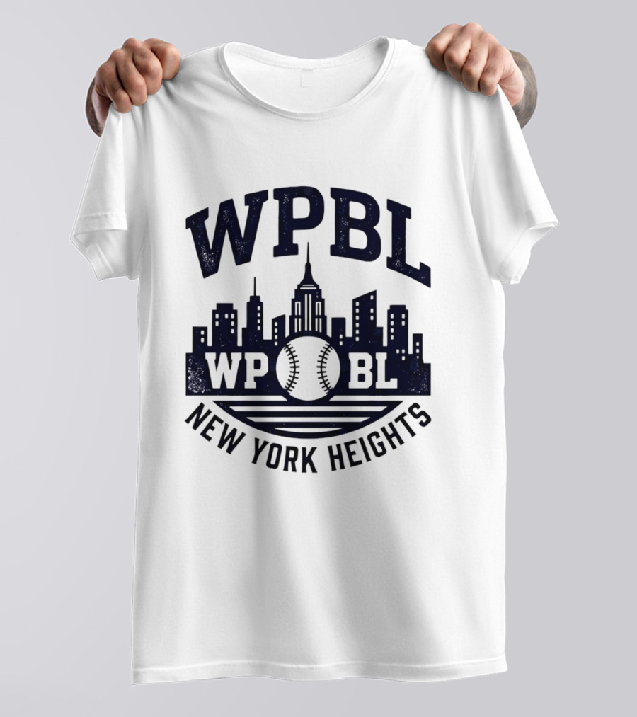WPBL New York Heights Baseball Skyline Cityscape T-Shirt