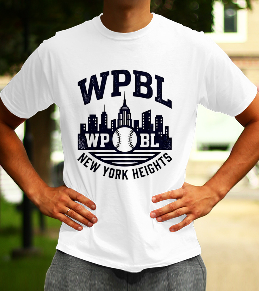 WPBL New York Heights Baseball Skyline Cityscape T-Shirt