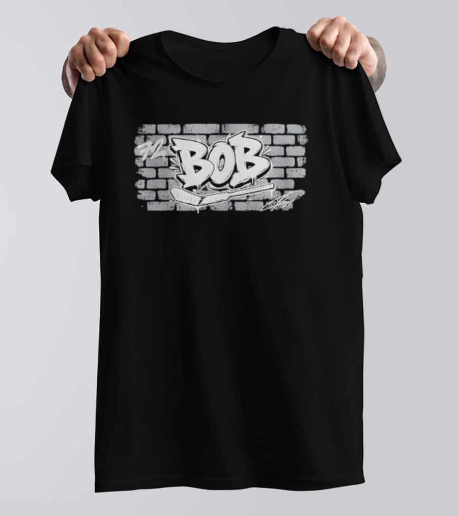 72 Bob Graffiti Brick Wall Hockey Stick T-Shirt