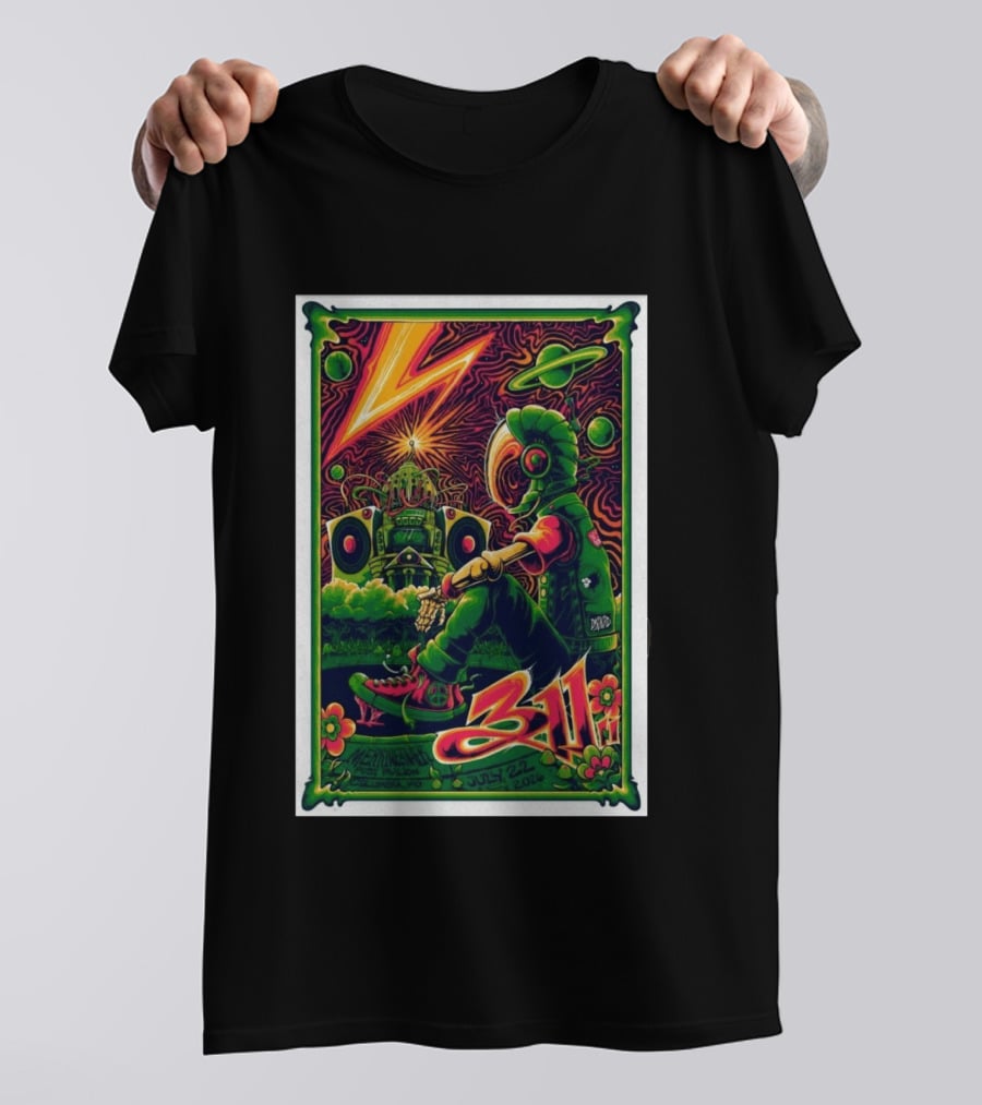 311 Merriweather Post Pavilion Columbia MD July 22 2026 Psychedelic Robot Alien T-Shirt