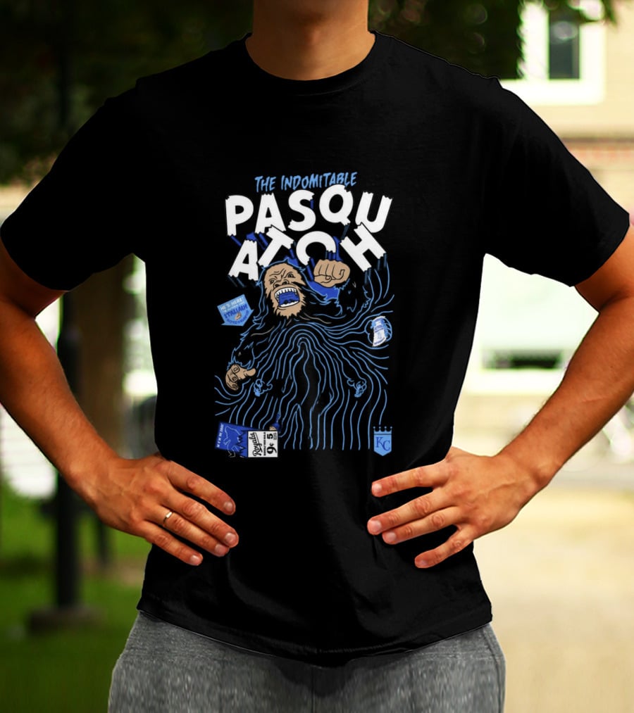 2026 Royals The Indomitable Pasquatch He's Here Fear The Beard KC Baseball T-Shirt