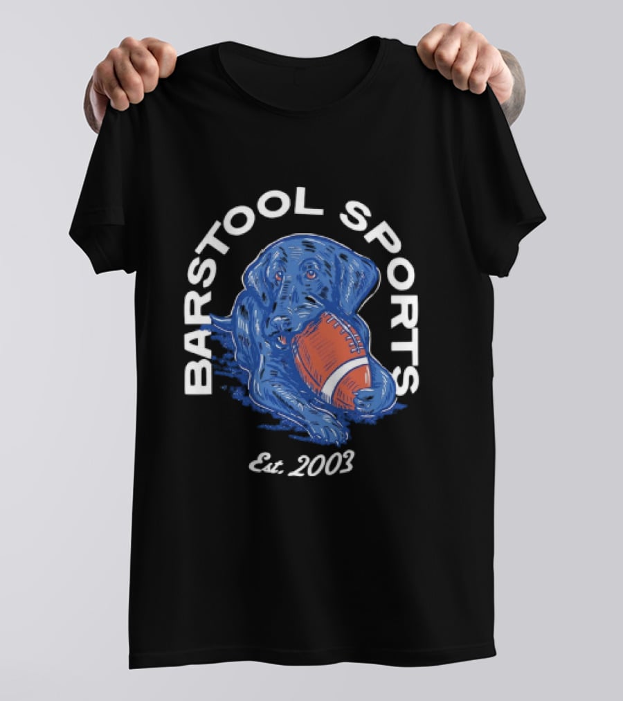 Barstool Sports Est. 2003 Black Labrador With Football T-Shirt