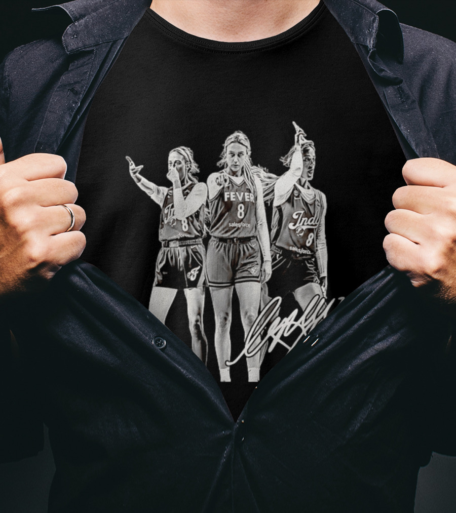 Fever 8 Salesforce Indy Caitlin Clark Signature T-Shirt