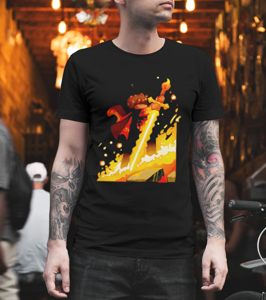 FlameFrags Sword Gaming Fantasy Adventure Warrior T-Shirt