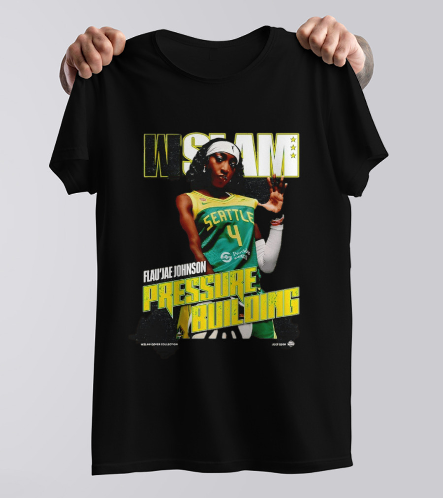 W SLAM Flau'jae Johnson Seattle Storm Pressure Building T-Shirt