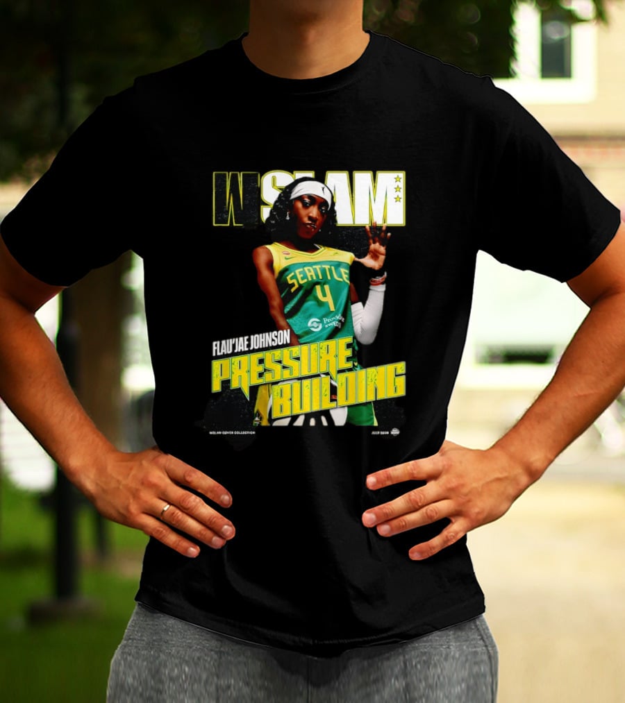 W SLAM Flau'jae Johnson Seattle Storm Pressure Building T-Shirt