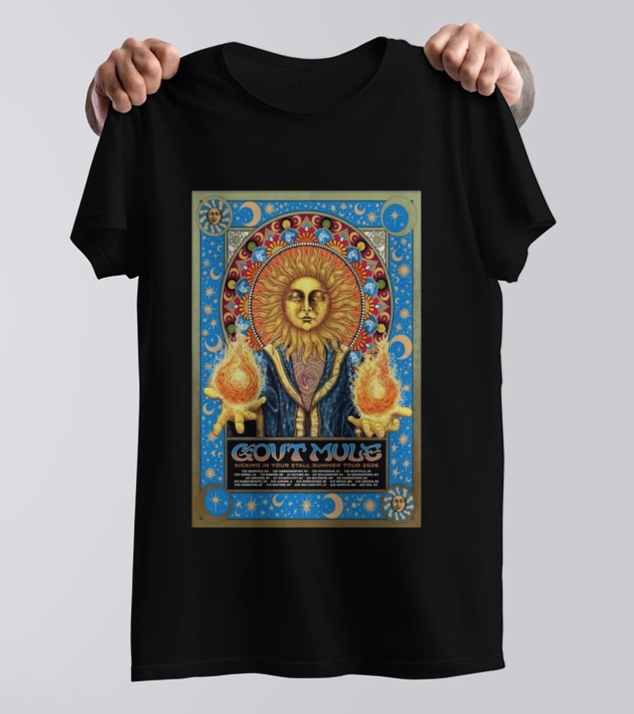 Gov't Mule Kicking In Your Stall Summer Tour 2026 Sun Fire T-Shirt