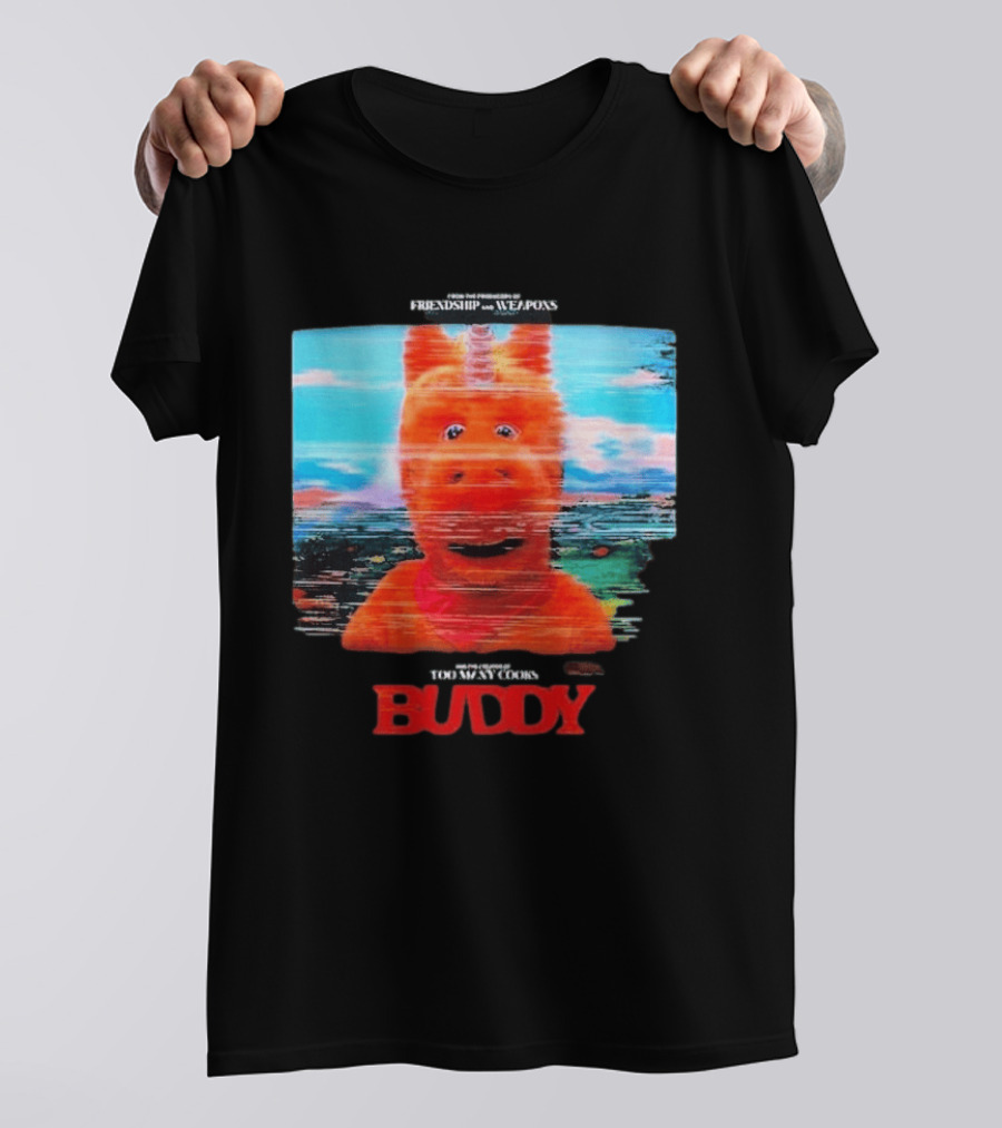 Buddy Unicorn Friendship And Weapons Movie Premiere August 28 2026 T-Shirt