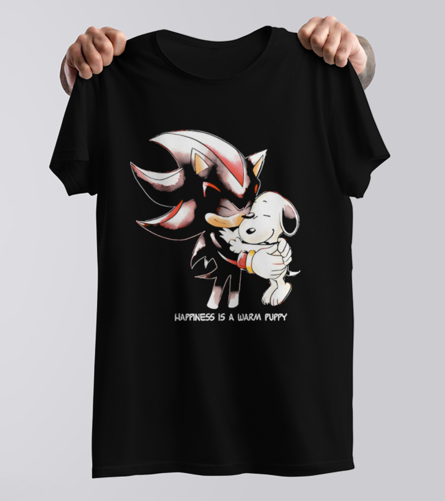 Happiness Is A Warm Puppy Shadow The Hedgehog Embrace T-Shirt