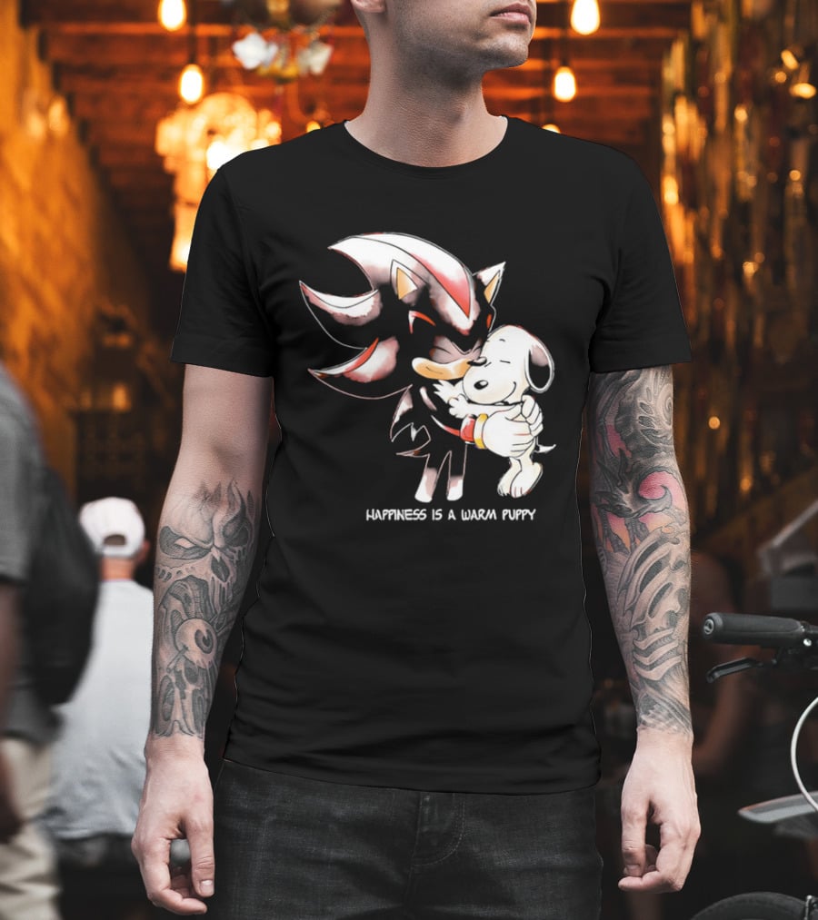 Happiness Is A Warm Puppy Shadow The Hedgehog Embrace T-Shirt