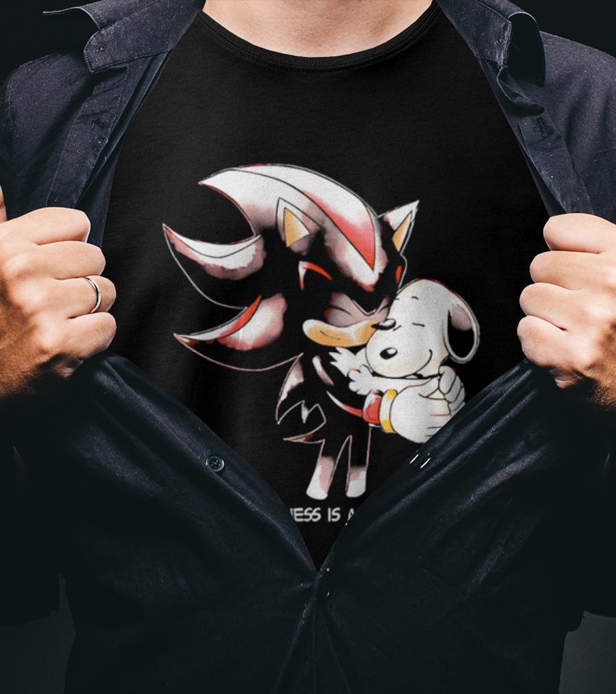 Happiness Is A Warm Puppy Shadow The Hedgehog Embrace T-Shirt