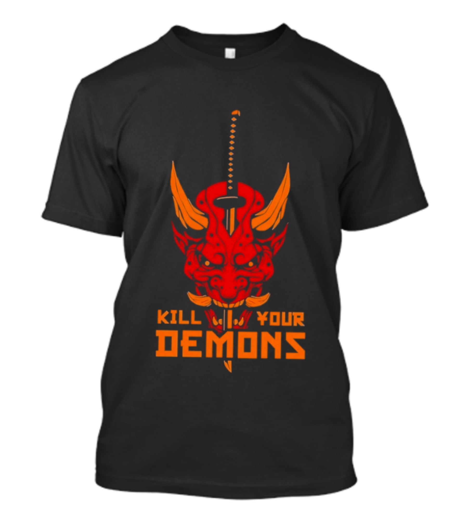 Kill Your Demons Oni Mask Samurai Sword T-Shirt