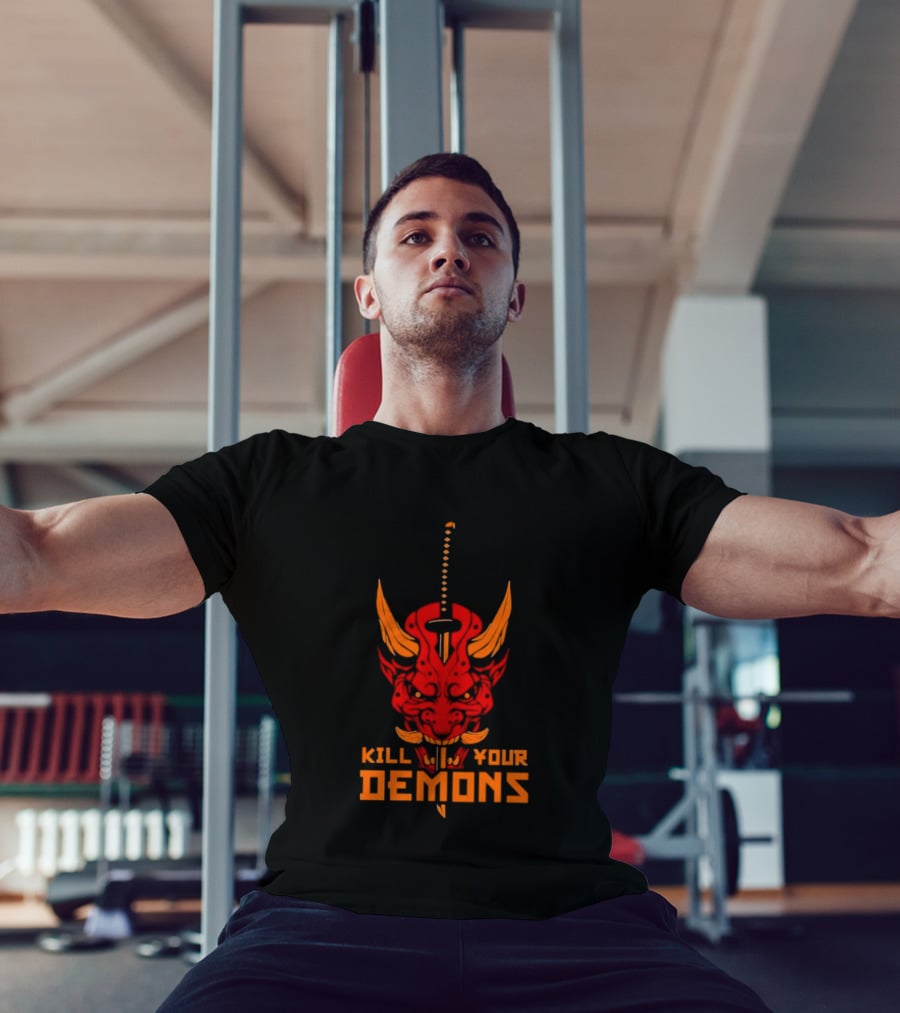 Kill Your Demons Oni Mask Samurai Sword T-Shirt