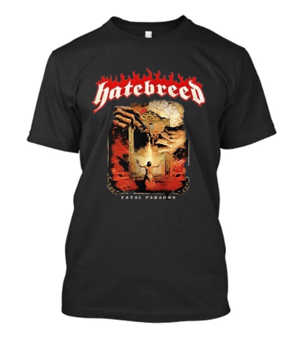 Hatebreed Fatal Paradox Fiery Artwork With Hands And Figure T-Shirt