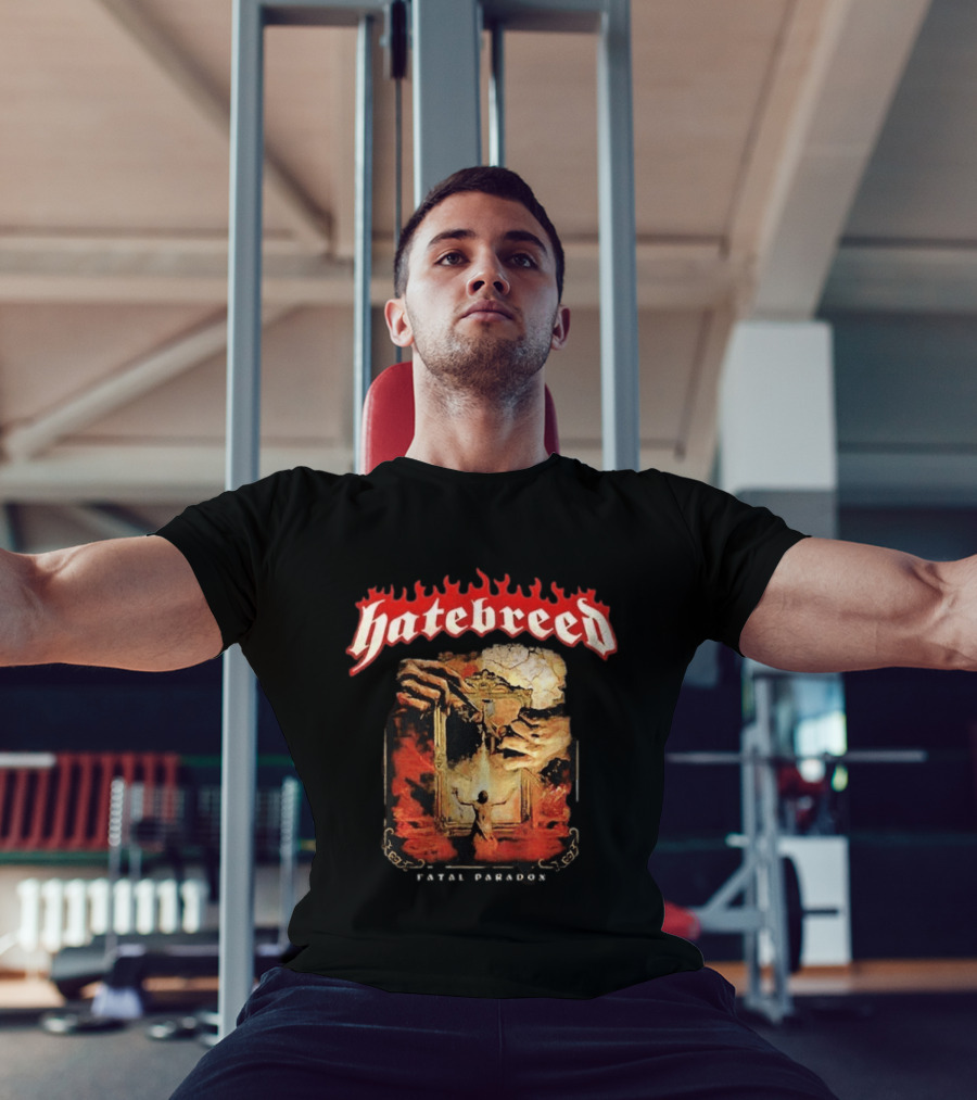 Hatebreed Fatal Paradox Fiery Artwork With Hands And Figure T-Shirt