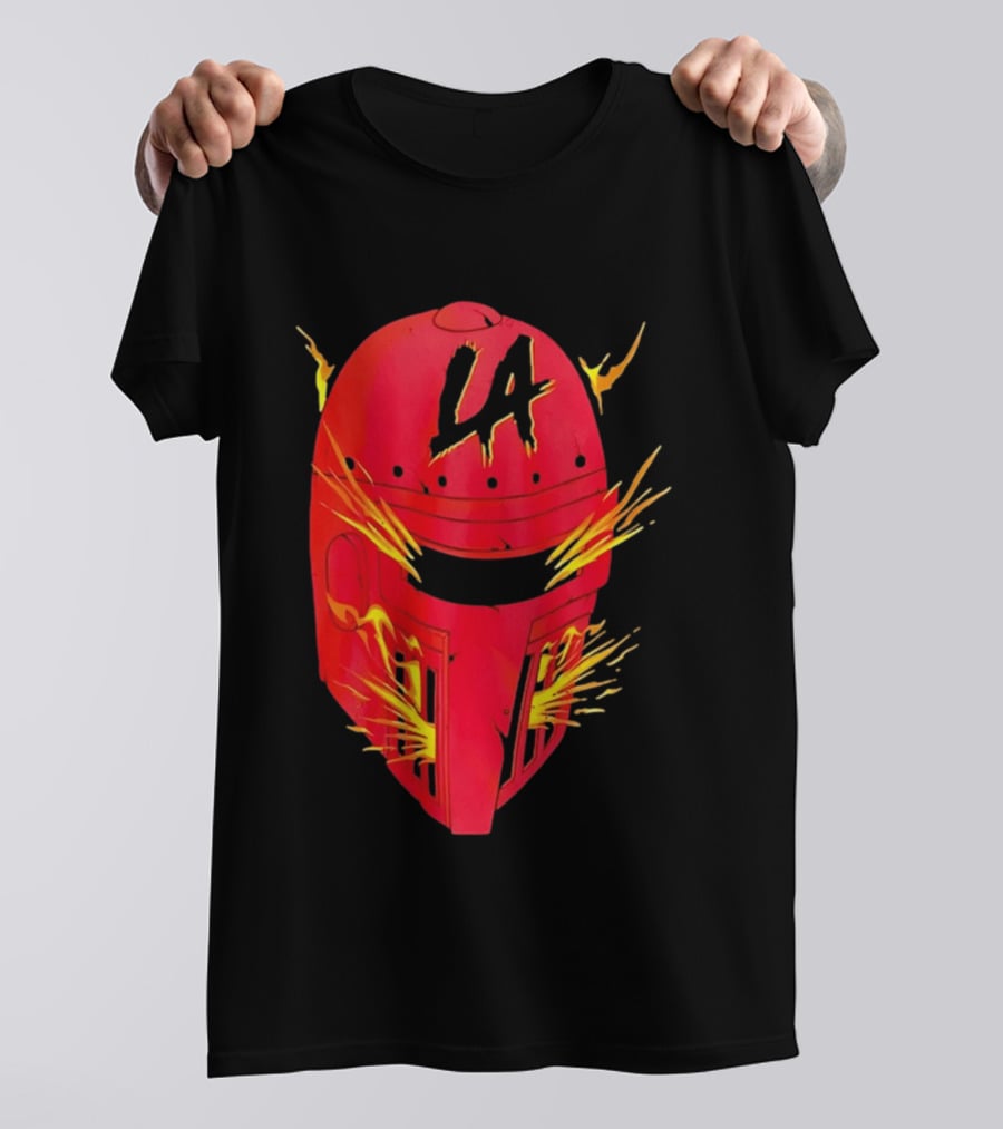 LA Flaming Knight Helmet Los Angeles Sports Blaze T-Shirt