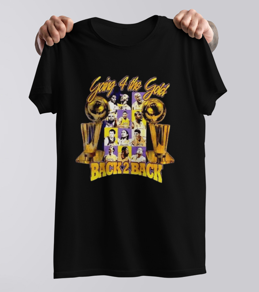 Los Angeles Lakers Going 4 The Gold Back 2 Back Champions T-Shirt