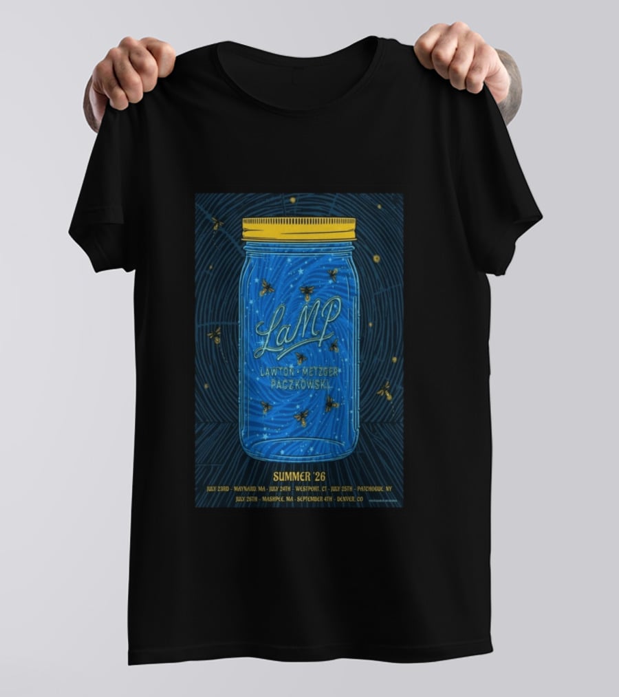 LAMP Summer '26 Tour Lawton Metzger Paczkowski With Fireflies And Dates T-Shirt
