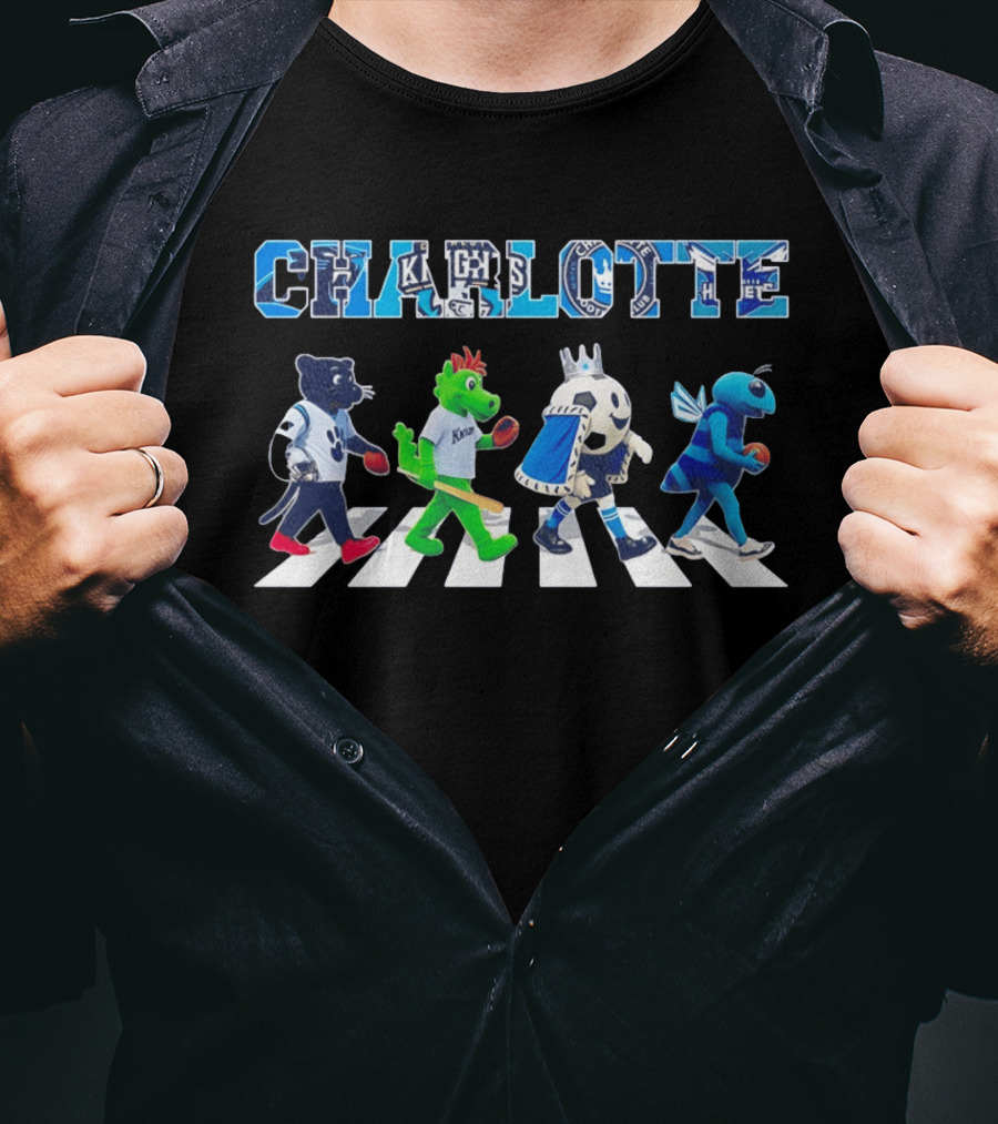 Charlotte Knight Hornet Abbey Road Sports Mascots T-Shirt