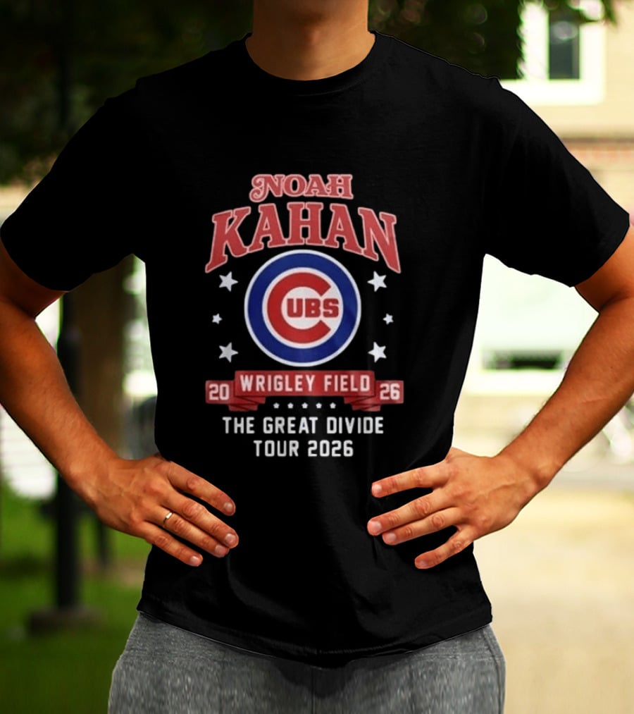 Noah Kahan Chicago Cubs Wrigley Field The Great Divide Tour 2026 Event T-Shirt