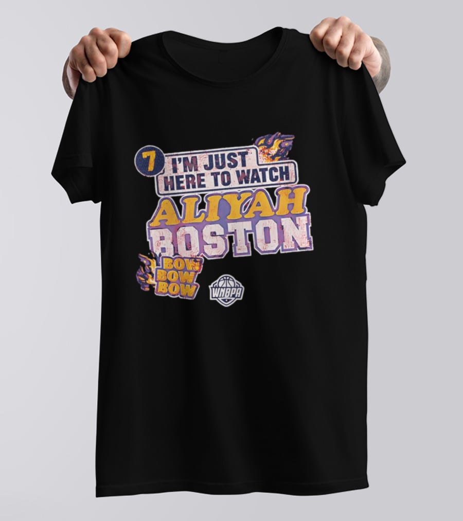 I'm Just Here To Aliyah Boston WNBA Bow Bow Bow 7 T-Shirt