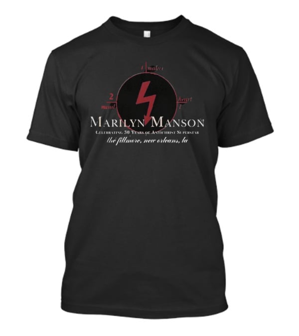 Marilyn Manson October 15th 2026 Celebrating 30 Years Antichrist Superstar The Fillmore New Orleans LA T-Shirt