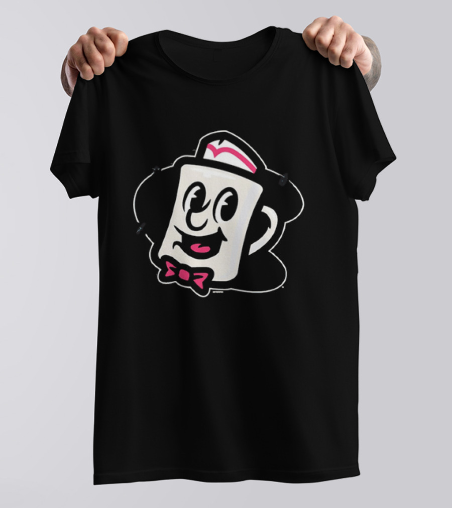 Diner Coffee Cup Cartoon With Smile And Bowtie T-Shirt