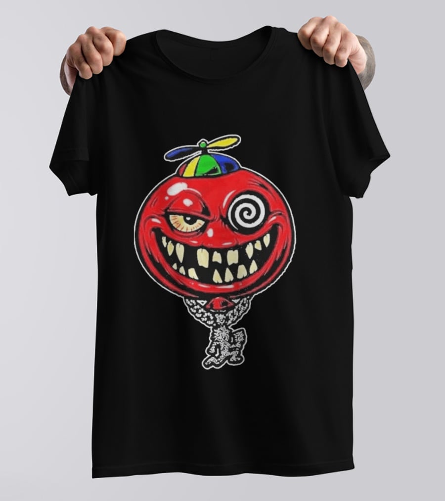 Insane Clown Posse Wakko The Kidd Bizerker 187 Spiral Eyed Grinning Face Balloon With Propeller Hat T-Shirt