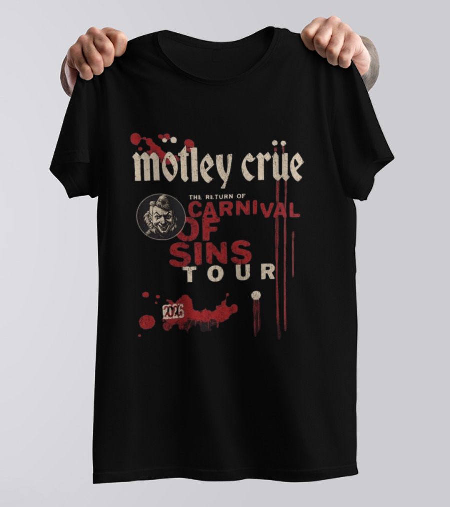 Motley Crue The Return Of Carnival Of Sins Tour 2026 T-Shirt