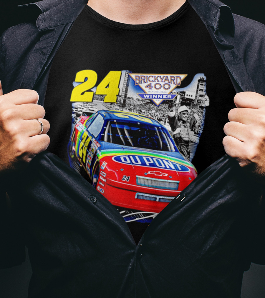 Jeff Gordon NASCAR DuPont Chevrolet No 24 Brickyard 400 Inaugural Winner T-Shirt