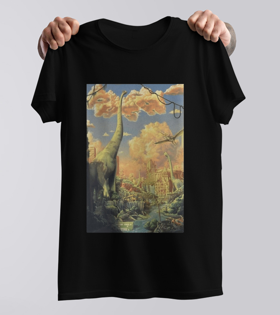 Phish July 21 2026 Syracuse New York Dinosaurs Cityscape T-Shirt