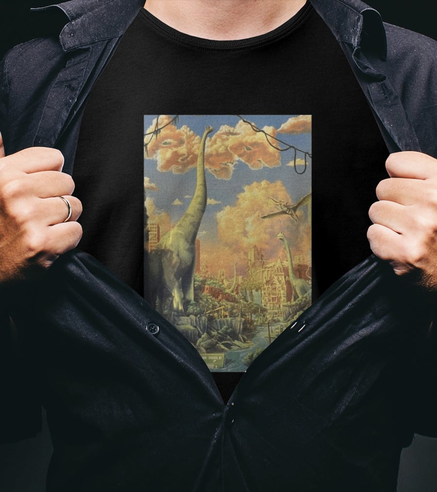 Phish July 21 2026 Syracuse New York Dinosaurs Cityscape T-Shirt