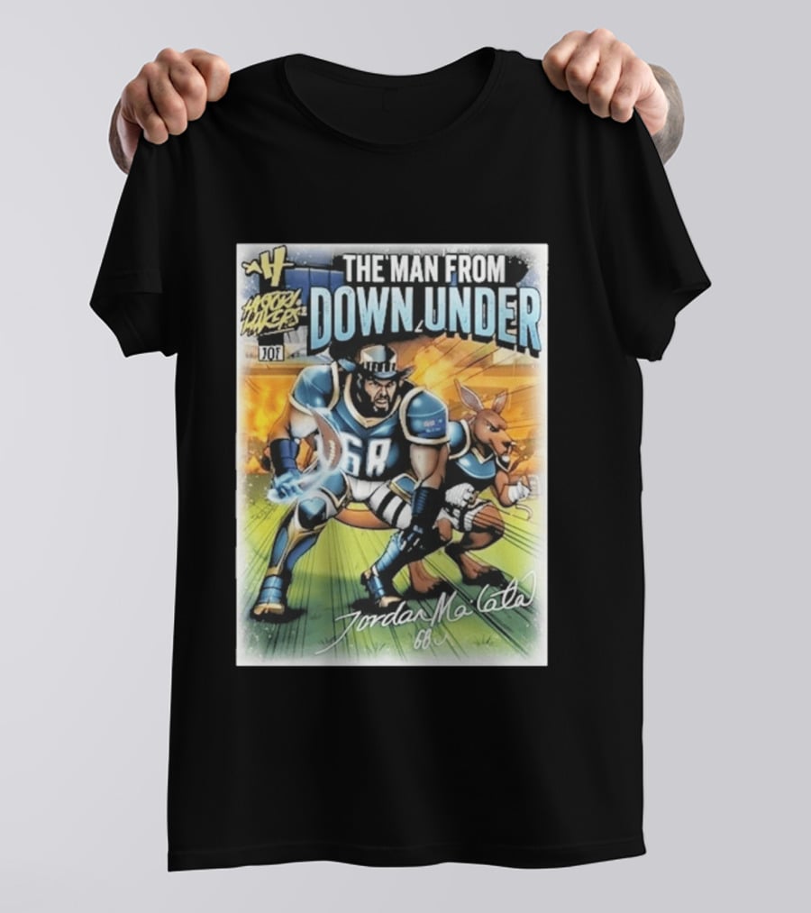 The Man From Down Under Jordan Mailata 68 Gridiron Kangaroo Philadelphia Eagles T-Shirt
