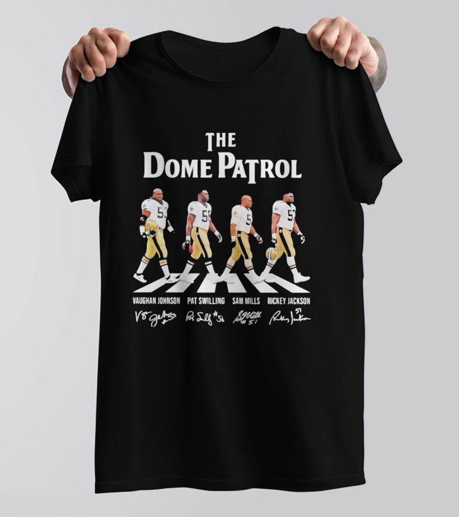 The Dome Patrol New Orleans Saints Vaughan Johnson Pat Swilling Sam Mills Rickey Jackson Abbey Road T-Shirt