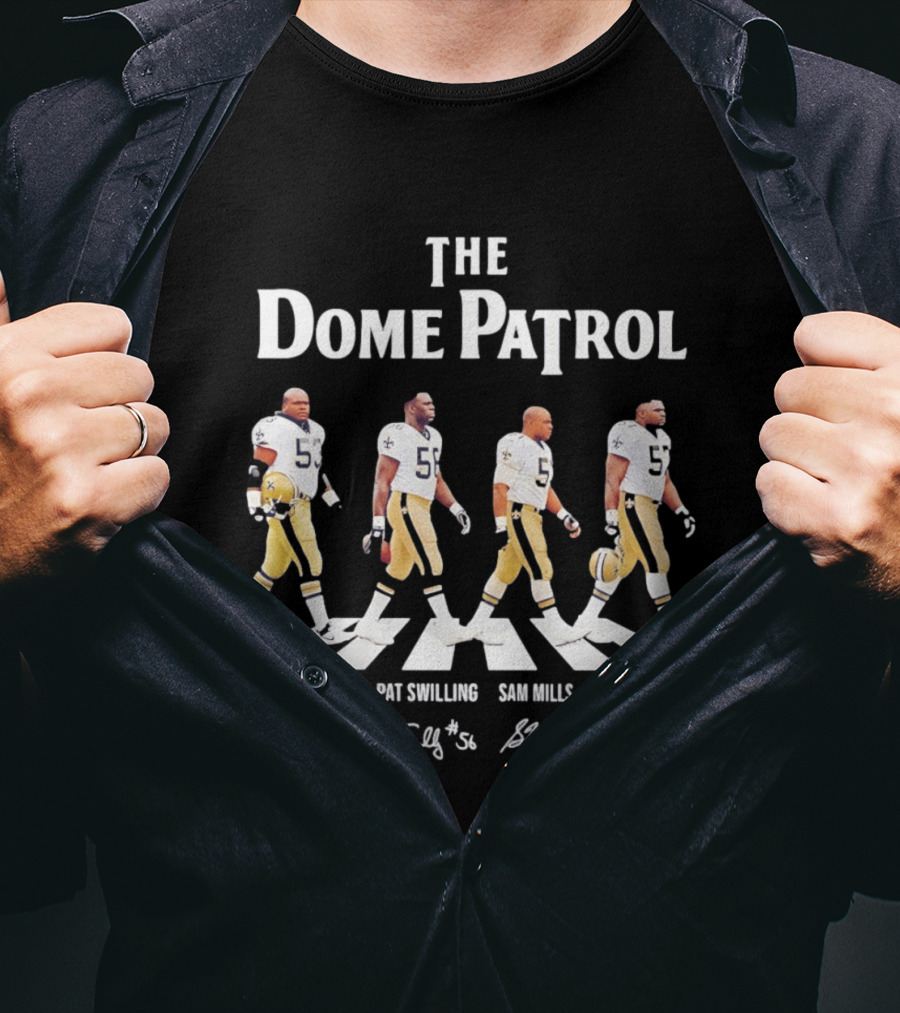The Dome Patrol New Orleans Saints Vaughan Johnson Pat Swilling Sam Mills Rickey Jackson Abbey Road T-Shirt