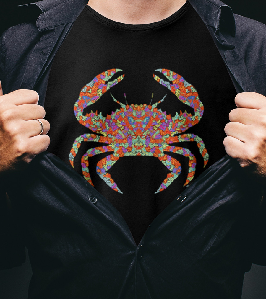 S Vibrant Mosaic Crab T-Shirt