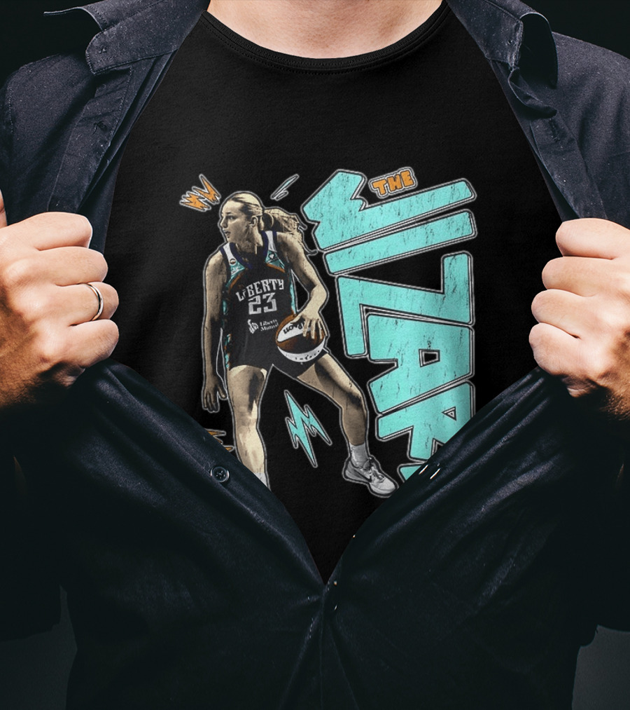 New York Liberty WNBA The Wizard Marine Johannès 23 Basketball T-Shirt