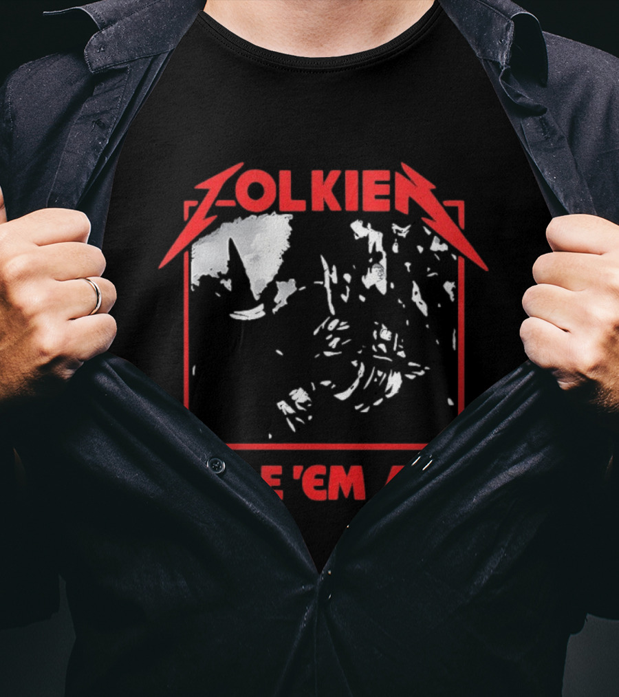 Tolkien Rule 'Em All Lord Of The Rings Metallica Mashup T-Shirt