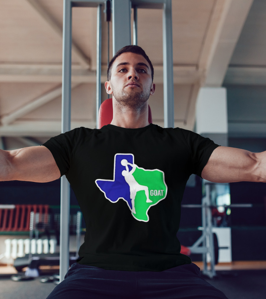 Texas Basketball Goat Silhouette Blue Green State T-Shirt