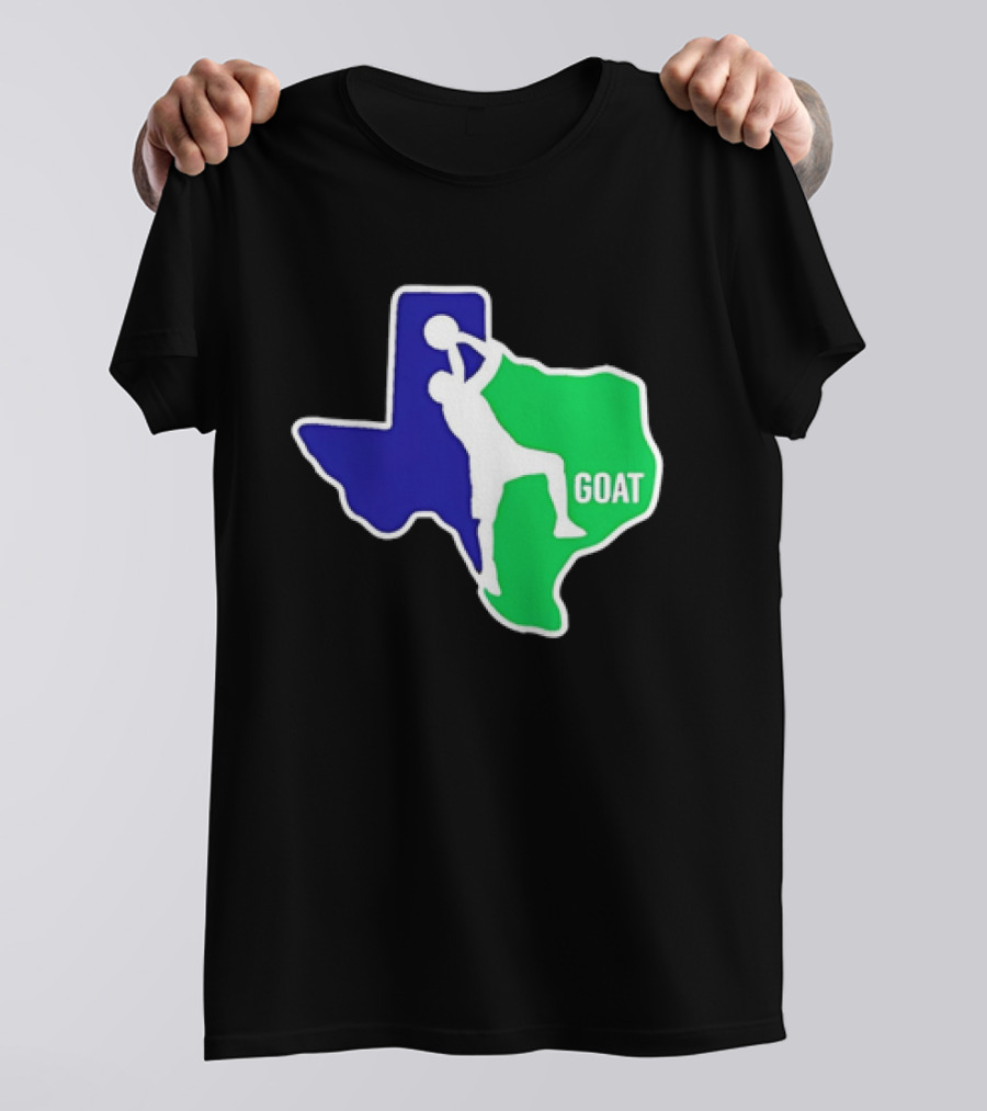 Texas Basketball Goat Silhouette Blue Green State T-Shirt
