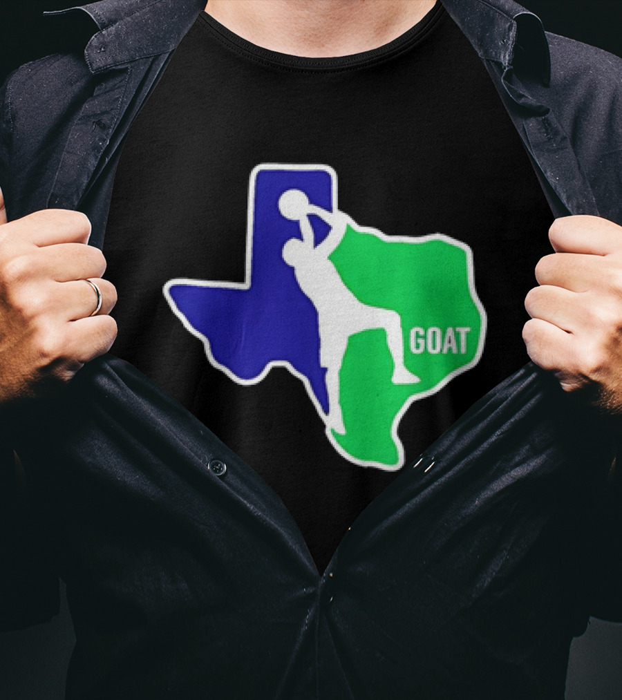 Texas Basketball Goat Silhouette Blue Green State T-Shirt