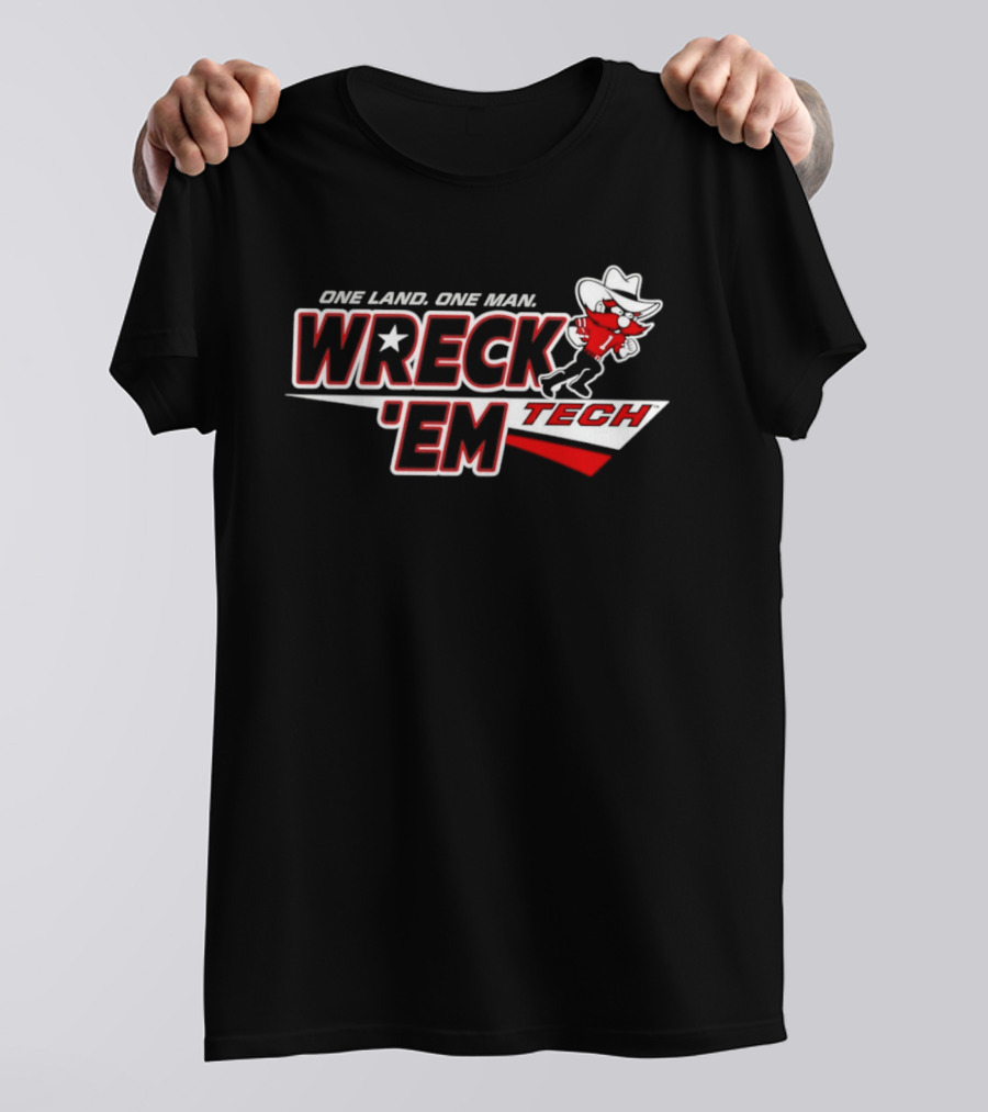 Texas Tech Red Raiders 2026 Wreck 'Em One Land One Man Game Day T-Shirt