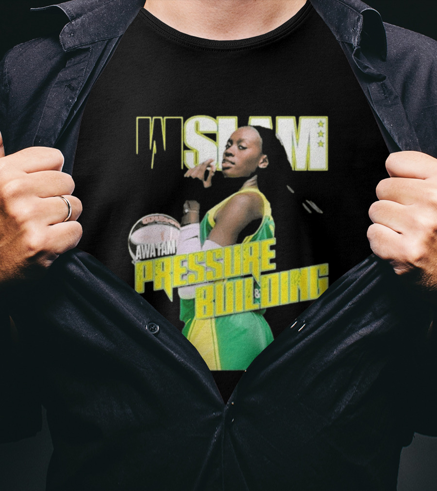 WSLAM Awa Fam Pressure Building Seattle Storm Basketball T-Shirt