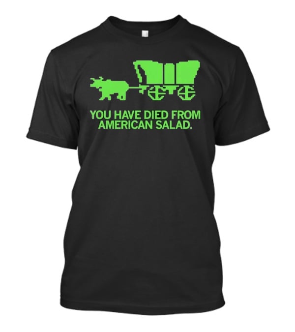You Have Died From American Salad Ox Cart Retro Gaming Spoof T-Shirt