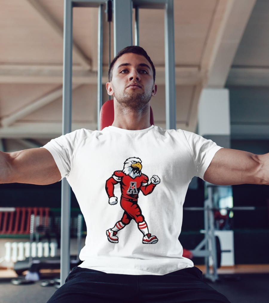 Eagle Running Sport Red Football T-Shirt