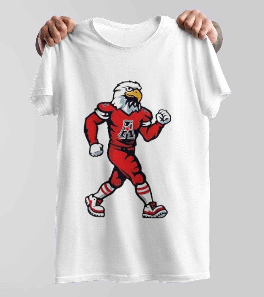 Eagle Running Sport Red Football T-Shirt
